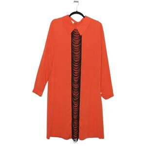 Nurkombin Tunic Dress Orange with Black Details Size Large (TR 44)